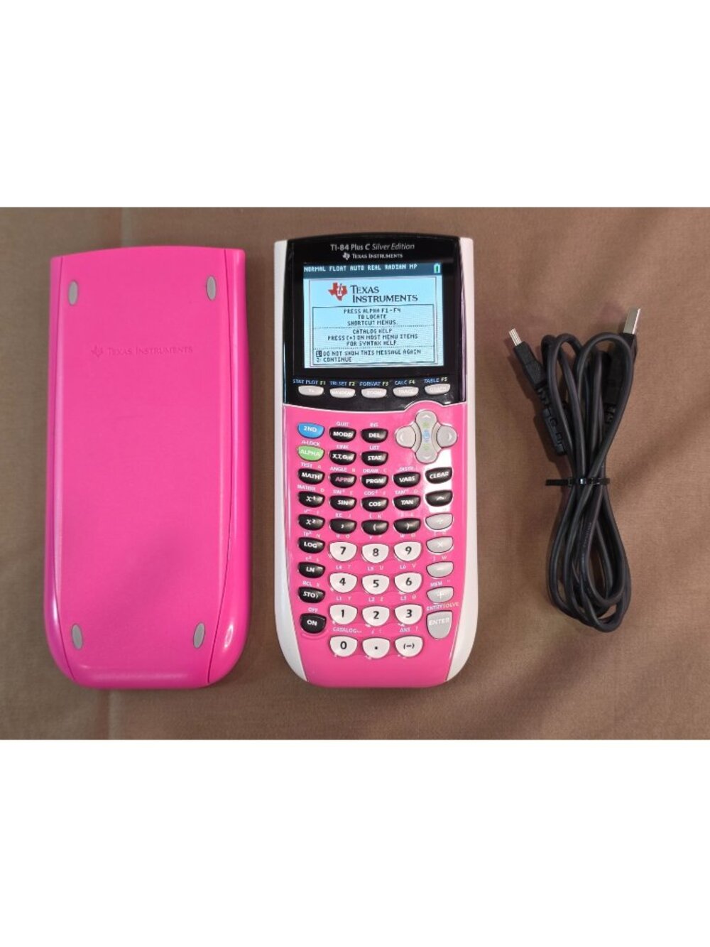 Pink TI-84 Plus C Silver Edition Rechargeable Graphing Calculator 100% Works